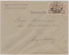 326 A (2x) auf Drucksachen- Fernbrief von Berlin nach Augsburg, v. 30.11.1923, Letzttag der Inflation!
