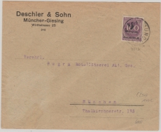 331b als EF auf Ortsbrief innerhalb München`s, geprüft Infla Berlin!