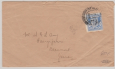 Guernsey Nr. 3 als EF auf Brief von Guernsey nach Jersey