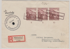 Sudetenlandbesetzung; DR 681 (3x) in MeF, auf E.- Brief mit Propagandastempeln aus Böhmischdorf, nach Unterreichenbach