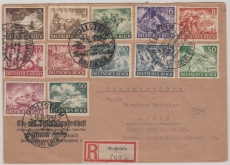 831- 42, kpl. Satz als MiF auf Einschreiben- Fernbrief von Wollstein nach Posen
