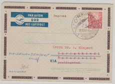 20 Pfg. Aerogramm- Umschlag, PF1b (?), verwendet von Berlin nach Österreich und von da nach Heidenoldendorf (?!)