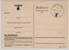 Postkarte vom Wehrmachtsmanöver 1937, ohne Anschrift und Text
