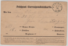 Dt.- Französischer Krieg, 1870, Feldpost- Correspondenzkarte, Heimat- Front