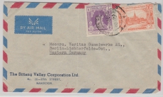 Burma, 1955, nette MiF auf Lupo- Brief nach Berlin