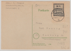 Ründeroth, Nr.: 1 bB vom UR, auf Drucksachen- Fernpostkarte von Ründeroth nach Hamburg, doppelt geprüft Zierer BPP