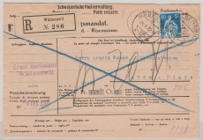 Schweiz, 1923, 40 Rp. EF auf Einzugsmandat von Wädenswiel nach Davos!