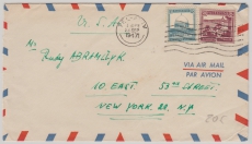 Palestina, 1947, interessante MiF auf Lupo- Auslandsbrief von Tel- Aviv nach New York