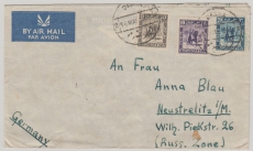 Cyrenaica, 1950, MiF auf Lupo- Auslandsbrief aus Derna (German Civilian Camp) nach Neustrelitz! Sehr selten!