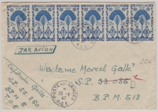 Madagascar, 1947, 2,5 fr. (6x), Brief per Armeepost von ... nach ...