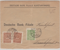Türkei, 1924, nette MiF auf Auslandsbrief von Galata nach FF/M