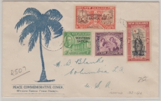 Western Samoa / New Zealand, 1947, Unabhängikeitsausgabe, als MiF auf Einschreiben- Fernbrief nach Columbia / USA