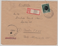 Durch Deutsche DP / Dt. Bes. Ostland, 1944, 50 Pfg. AH als EF auf Einschreiben von Wilna nach Berlin, sehr selten!