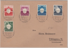 GG, 1944, Nrn.: 105- 109. zus. als MiF auf Satzbrief, von Krakau nach Tübingen