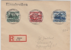 DR 695-97 als MiF auf Satzbrief- Einschreiben von Adenau nach Chemnitz, mit anlaßbezogenem Sonderstempeln