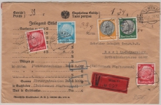 DR 528 u.a, als ausgabengleicher MiF auf Wertbrief (aus der Kaiserzeit!!!) von Wien nach Berlin