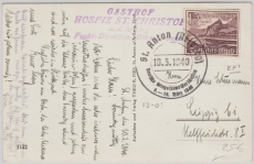 DR 736y, als EF auf Fernpostkarte von St. Anton nach Leipzig, mit interessantem Sonderstempel!