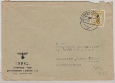 DR, 1941, Mi.- Nr.: D 152 als EF auf Partei- Dienst- Fernbrief von Potsdam nach Gräbendorf