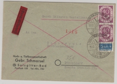 BRD Mi. Nr.: 133 (2x) als reine MeF auf Eilboten- Fernbrief, von Salzgitter nach Düsseldorf, mit Sonderstempel