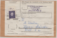 BRD Mi. Nr.: 306 OR als reine EF auf Päckchenadresse, von Freiburg nach Hannoversch- Münden