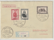 Island, 1956, 1,75 Kr.  u.a. als MiF auf Auslands- Einschreiben von Skalholt nach Ankum (D)!
