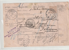 Österreich, 1899, Paketkarte für ein Auslandspaket von Wien nach Potsdam