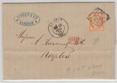 Frankreich, 1872, 40 Ct. EF von Avignon nach Naples, mit gutem Stempel, nach Yvert + T, + 700 € Aufschlag!