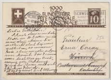 Schweiz, 1929, Bundesfeier- GS zu 10 Rp., gelaufen von Zürich nach Berlin, nettes Motiv auf der Bildseite!!!