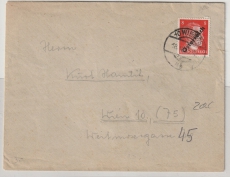 Österreich, 1945, 8 Rpf.  AH- Überdruck- Ausgabe als reine EF auf Ortsbrief innerhalb Wien´s, Sehr selten!