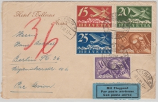 Schweiz, 1930, Flugpostbrief mit 15- 40 Rappen in MiF nach Berlin