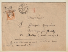 Frankreich, 1875, 40 Centimes EF auf Fernbrief von Paris nach Boulange