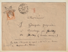 Frankreich, 1875, 40 Centimes EF auf Fernbrief von Paris nach Boulange