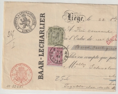 Belgien, 1890, 10 + 20 Ct. als MiF auf Wechsel / Scheck (?)