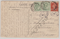 England / Frankreich, 1908, Länder MiF auf Karte