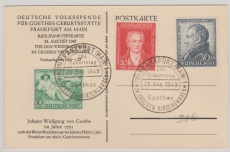 Bizone, Goethesatz auf Maximumkarte mit anlassbezogenem Sonderstempel