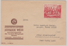 DDR, Mi. Nr.: 287 als EF auf Fernbrief von Empfertshausen nach Kirstingshof