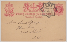 GB, 1890, Peny- Postage Jubileums- GS, gelaufen, dekorativ