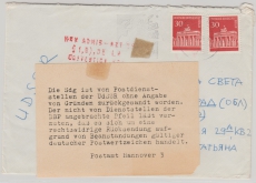 BRD / Berlin Mi.- Nr.: 288 (2x) Auslandsbrief nach Kaliningrad (UDSSR) mit Zurücksendevermerk vom PA Hannover 3...