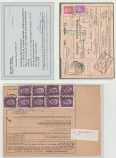Weimar; Mi.- Nrn.: 414, 418 (9x rs.) + 435 als MiF auf Auslands- Paketkarte von Iserlohn nach Brüssel (B) Befund Schlegel!