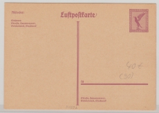 15 Pfg. Flugpost, graulila, Lupo- Karten- GS, (Mi.- Nr.: P169b), ungebraucht