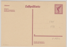 15 Pfg. Flugpost, graulila, Lupo- Karten- GS, (Mi.- Nr.: P169a), ungebraucht