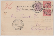 Pfennig, Mi.- Nr.: 40 + 41 (2x) verwendet auf Rohrpostkarte innerhalb Berlin´s