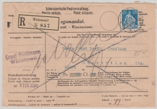 Schweiz, 1923, 40 Rp. sitzende Helvetia als E.- NN- Brief von Wädenswil nach Münchwilen, dort nicht eingelöst