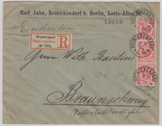 Krone + Adler, Mi.- Nr.: 47 (3x), verwendet auf eingeschriebenem Fernbrief von Reinickendorf nach Braunschweig. Stempel!!!