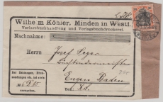 Kaiserreich; 1912, Germania, Mi.- Nr.: 89 I als EF auf Päckchen- Adresse von Minden nach Eugen (?) / Baden