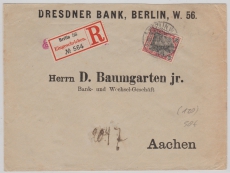 Kaiserreich; 1900, Germania, Mi.- Nr.: 60 als EF auf Einschreiben- Fernbrief von Berlin nach Aachen
