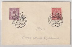 Ungarn, 1930, 10 + 15 Filler mit (Dienst-) Siegelentwertung / Sonderstempel auf Umschlag, nicht gelaufen! Interessant