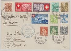 Schweiz, 1939, schöner Lupo- Brief von Zürich nach GB, via Swissair- Europaflug West, der Schweizer Landesausst.