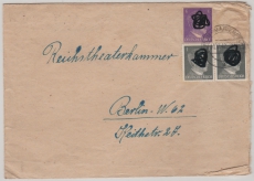DR, 1942, 6 Rpfg. AH- GS- Ausschnitt u.a. als MiF auf Ortsbrief innerhalb Berlin´s