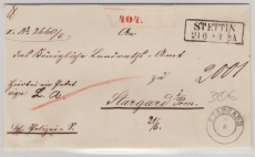 Preussen, ca. 1860, Unfrankierter Paketbegleitbrief von Stettin nach Stargard